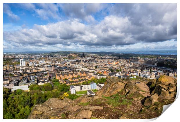City Of Edinburgh From Above Print by Artur Bogacki