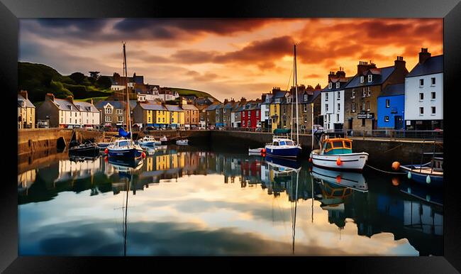 Sunset at the Harbour  Framed Print by CC Designs