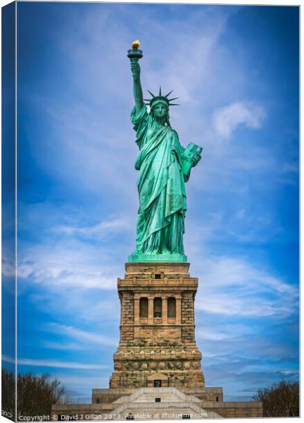 Statue Of Liberty Canvas Print by David J Gillan