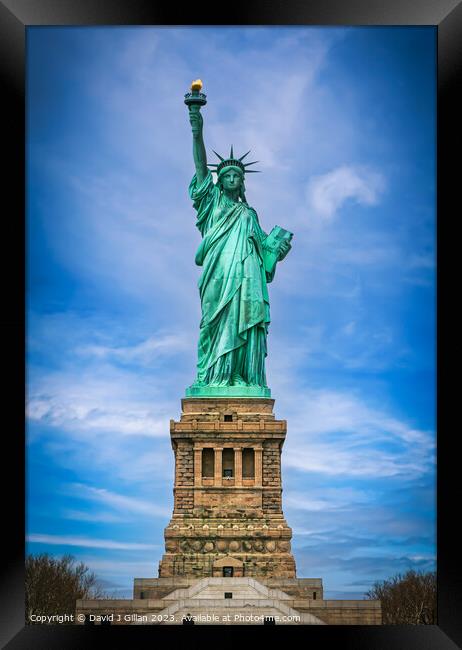 Statue Of Liberty Framed Print by David J Gillan