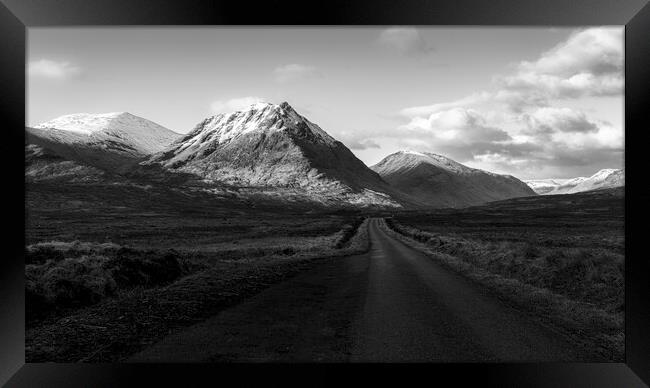 The Road To Glen Etive B&W Framed Print by Anthony McGeever