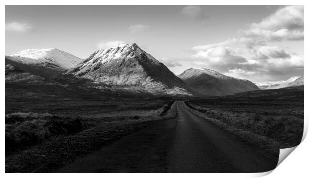 The Road To Glen Etive B&W Print by Anthony McGeever