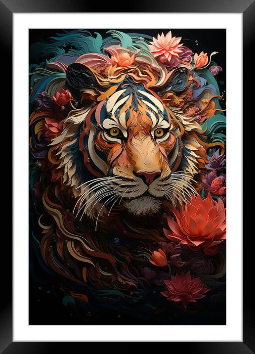 Tiger Lilly  Framed Mounted Print by CC Designs
