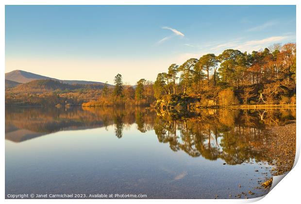Friars Crag Reflections Print by Janet Carmichael
