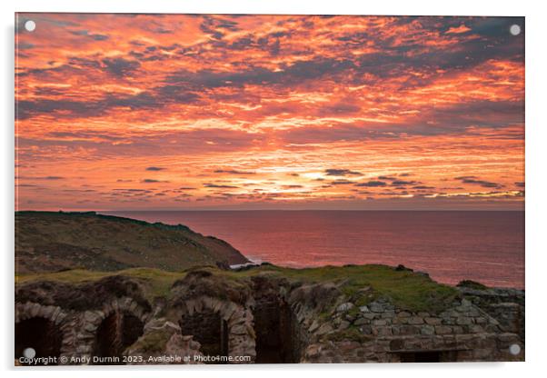 Botallack Sunset Acrylic by Andy Durnin