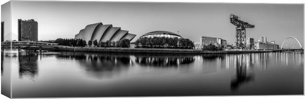 Glasgow Clydeside Black and White  Canvas Print by Anthony McGeever