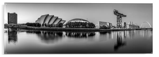 Glasgow Clydeside Black and White  Acrylic by Anthony McGeever