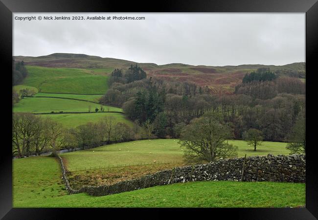 Section of Dentdale heading up to Dent  Framed Print by Nick Jenkins