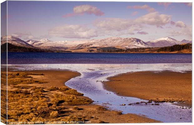 Loch Tulla, looking towards Black Mount, Highlands Canvas Print by Arch White