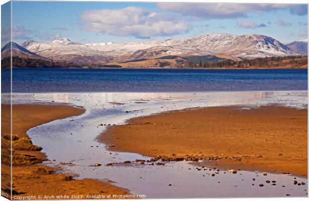 Loch Tulla, looking towards Black Mount, Highlands Canvas Print by Arch White