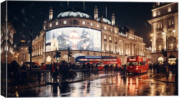 Piccadilly Circus at Night  Canvas Print by CC Designs