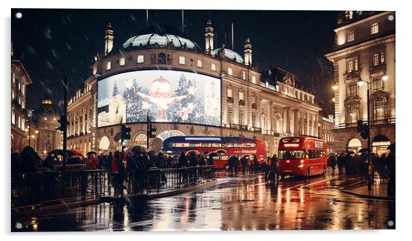 Piccadilly Circus at Night  Acrylic by CC Designs
