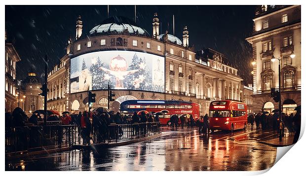 Piccadilly Circus at Night  Print by CC Designs