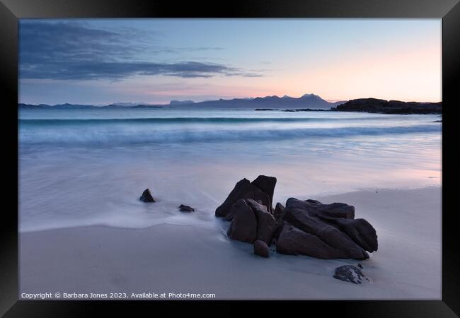 Mellon Udrigle Sunrise Wester Ross Scotland Framed Print by Barbara Jones