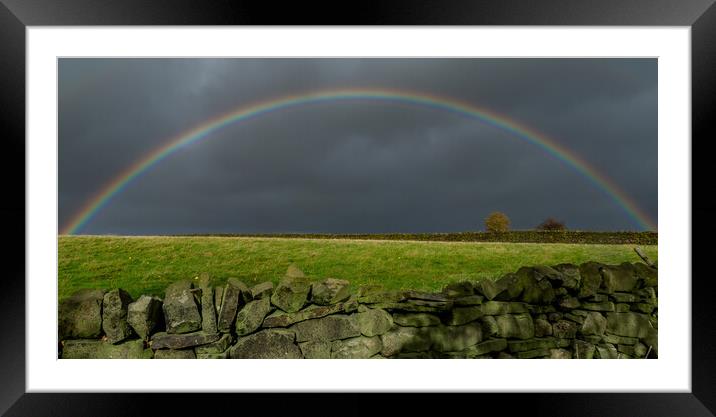 A rainbow a Framed Mounted Print by Ros Crosland