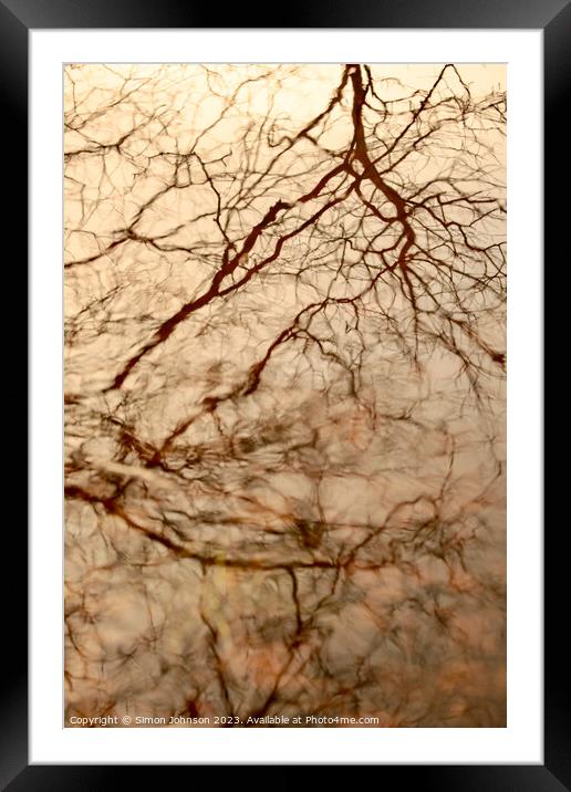 Pond reflections Framed Mounted Print by Simon Johnson