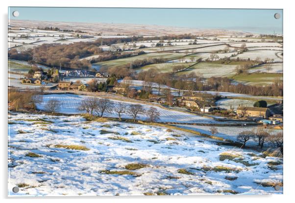 Yorkshire in Winter.  Acrylic by Ros Crosland