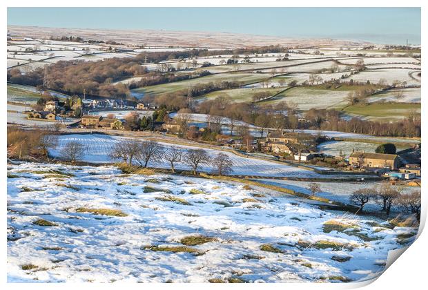 Yorkshire in Winter.  Print by Ros Crosland