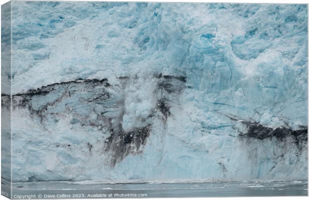 Ice falling from the front of a Tidewater Glacier, Alaska, USA Canvas Print by Dave Collins