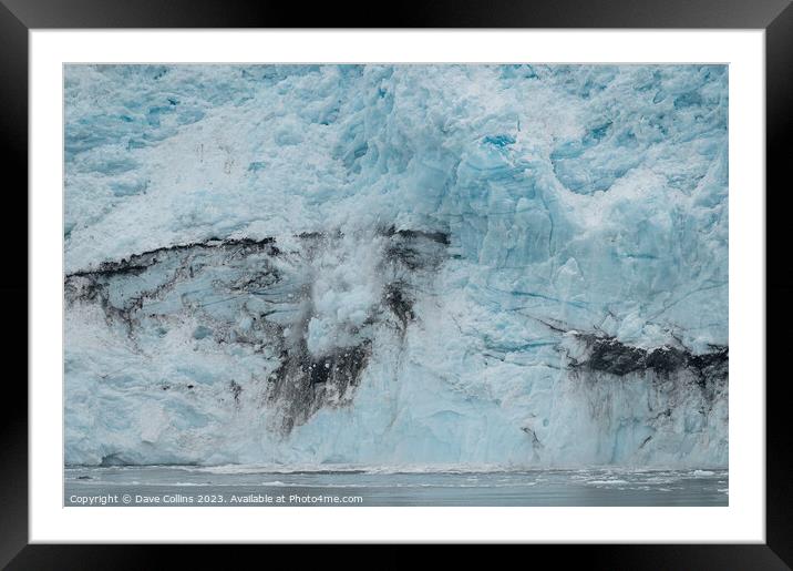 Ice falling from the front of a Tidewater Glacier, Alaska, USA Framed Mounted Print by Dave Collins