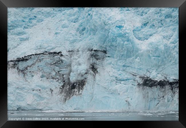Ice falling from the front of a Tidewater Glacier, Alaska, USA Framed Print by Dave Collins