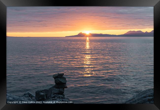 Sunset over the Isle of Eigg from north of Glenuig, Highlands, Scotland Framed Print by Dave Collins