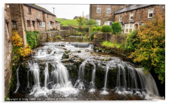 Hawes Waterfall North Yorkshire Acrylic by Craig Yates