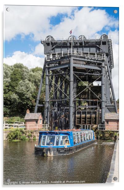 Anderton Boat Lift Acrylic by Bryan Attewell