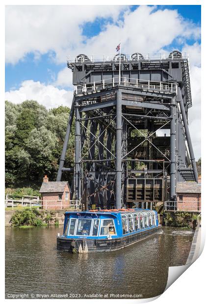 Anderton Boat Lift Print by Bryan Attewell