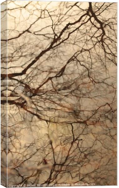 Water reflections Canvas Print by Simon Johnson