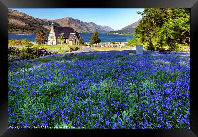 Bluebells at Ballachulish Framed Print by Jim Monk