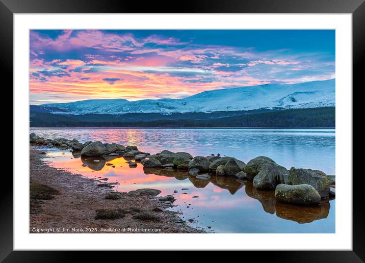 Loch Morlich Sunrise Framed Mounted Print by Jim Monk