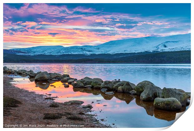 Loch Morlich Sunrise Print by Jim Monk