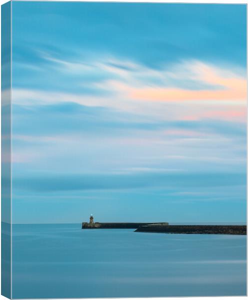 Sunset At South Shields Lighthouse Canvas Print by Phil Durkin DPAGB BPE4