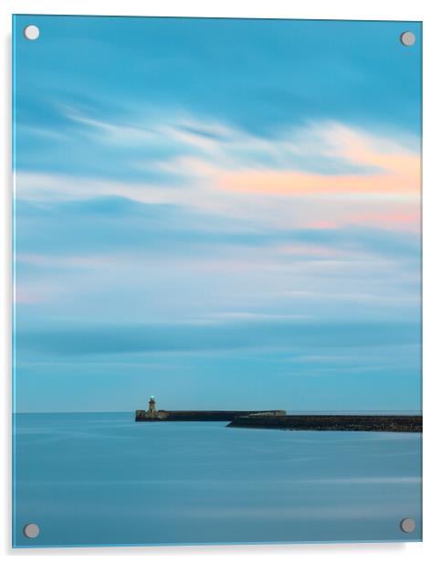 Sunset At South Shields Lighthouse Acrylic by Phil Durkin DPAGB BPE4