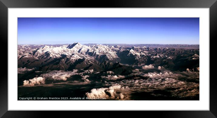 Himalayas Range Panorama with Mount Everest Framed Mounted Print by Graham Prentice