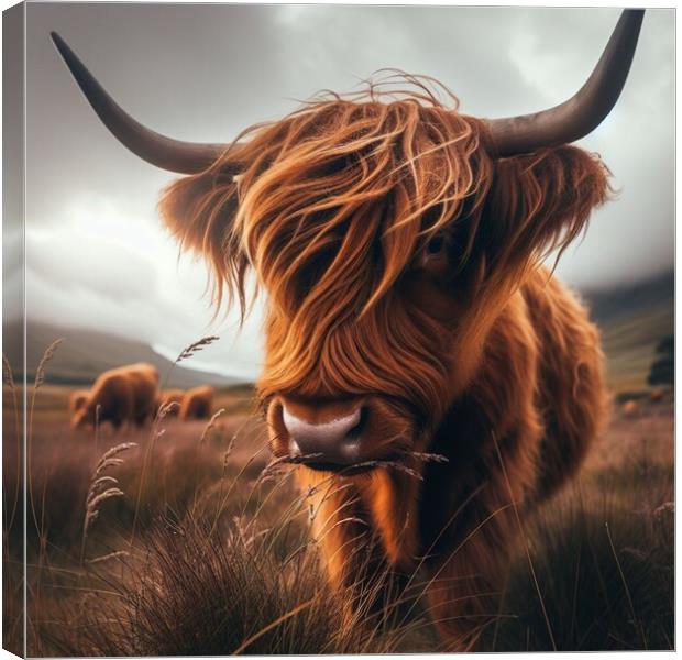 A close up of a Highland cow  Canvas Print by Paddy 