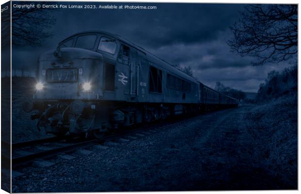 Deltic class 45 on the East Lancs Railway Canvas Print by Derrick Fox Lomax