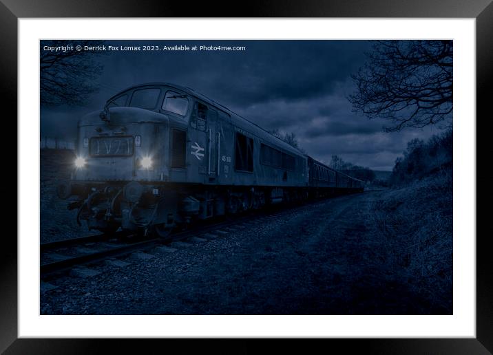 Deltic class 45 on the East Lancs Railway Framed Mounted Print by Derrick Fox Lomax