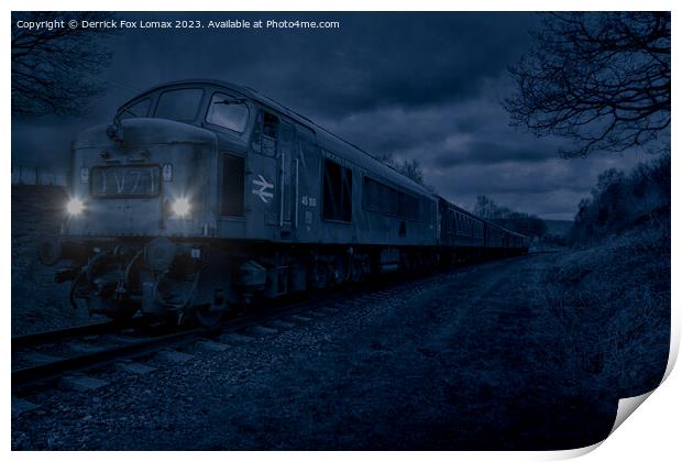 Deltic class 45 on the East Lancs Railway Print by Derrick Fox Lomax