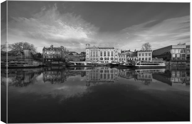 York River Ouse Monochrome  Canvas Print by Alison Chambers