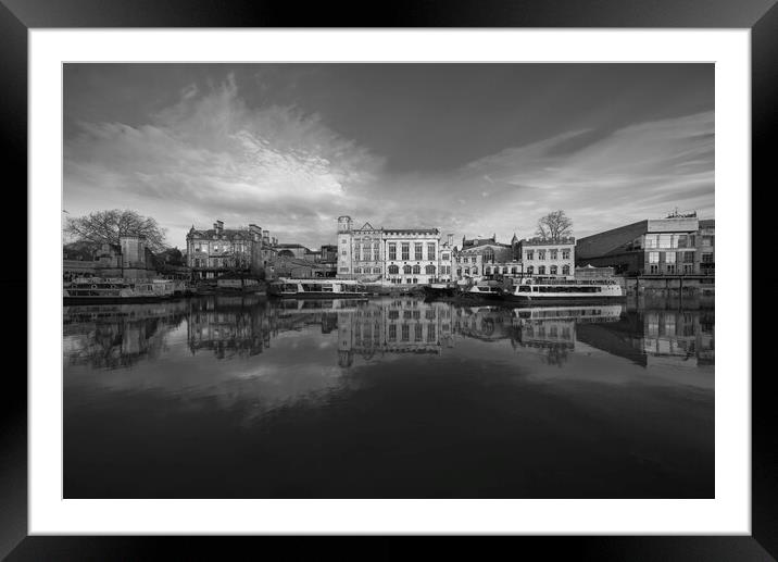 York River Ouse Monochrome  Framed Mounted Print by Alison Chambers
