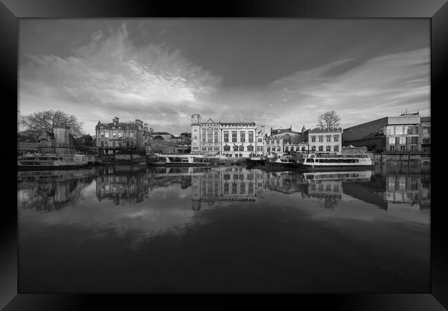 York River Ouse Monochrome  Framed Print by Alison Chambers