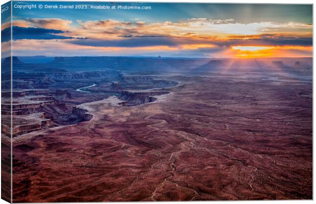 Canyonlands National Park as the sun is setting Canvas Print by Derek Daniel