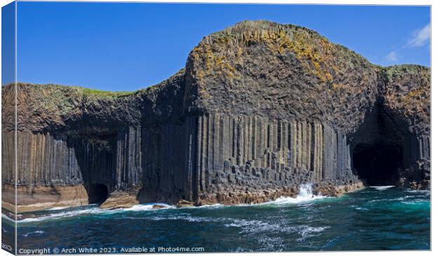 Fingal's Cave,  Isle of Staffa, the Inner Hebrides Canvas Print by Arch White