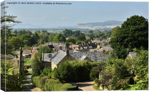 Looking out over Stanton Village Cotswolds  Canvas Print by Nick Jenkins