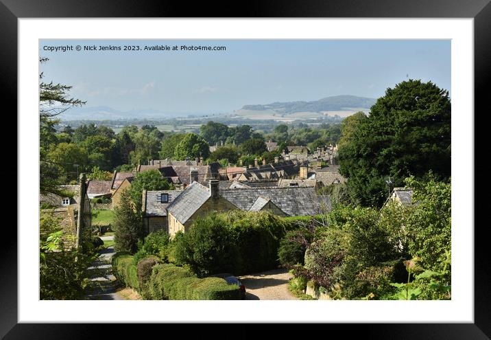 Looking out over Stanton Village Cotswolds  Framed Mounted Print by Nick Jenkins