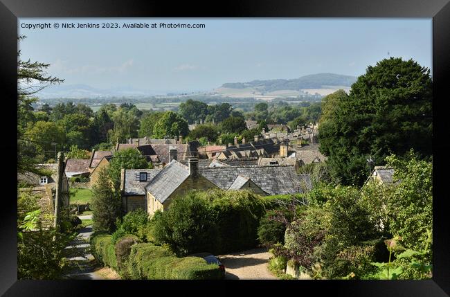 Looking out over Stanton Village Cotswolds  Framed Print by Nick Jenkins