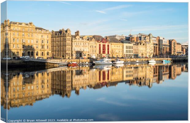 Newcastle upon Tyne quayside buildings Canvas Print by Bryan Attewell