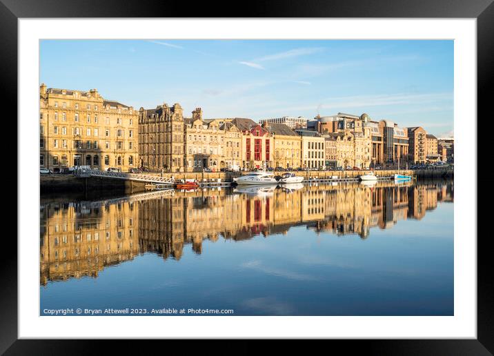 Newcastle upon Tyne quayside buildings Framed Mounted Print by Bryan Attewell